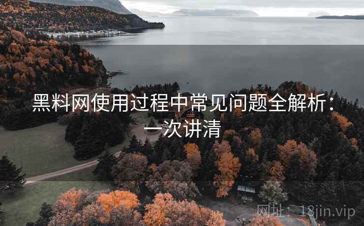 黑料网使用过程中常见问题全解析:一次讲清 黑料网使用过程中常见问题全解析:一次讲清